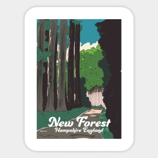 New forest Hampshire England travel poster, Sticker